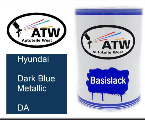 Hyundai, Dark Blue Metallic, DA: 500ml Lackdose, von ATW Autoteile West.